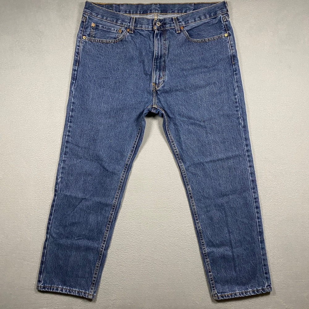 Levi's 505 Regular Fit Jeans Mens 38x30 Blue Medium Wash Straight Leg Denim